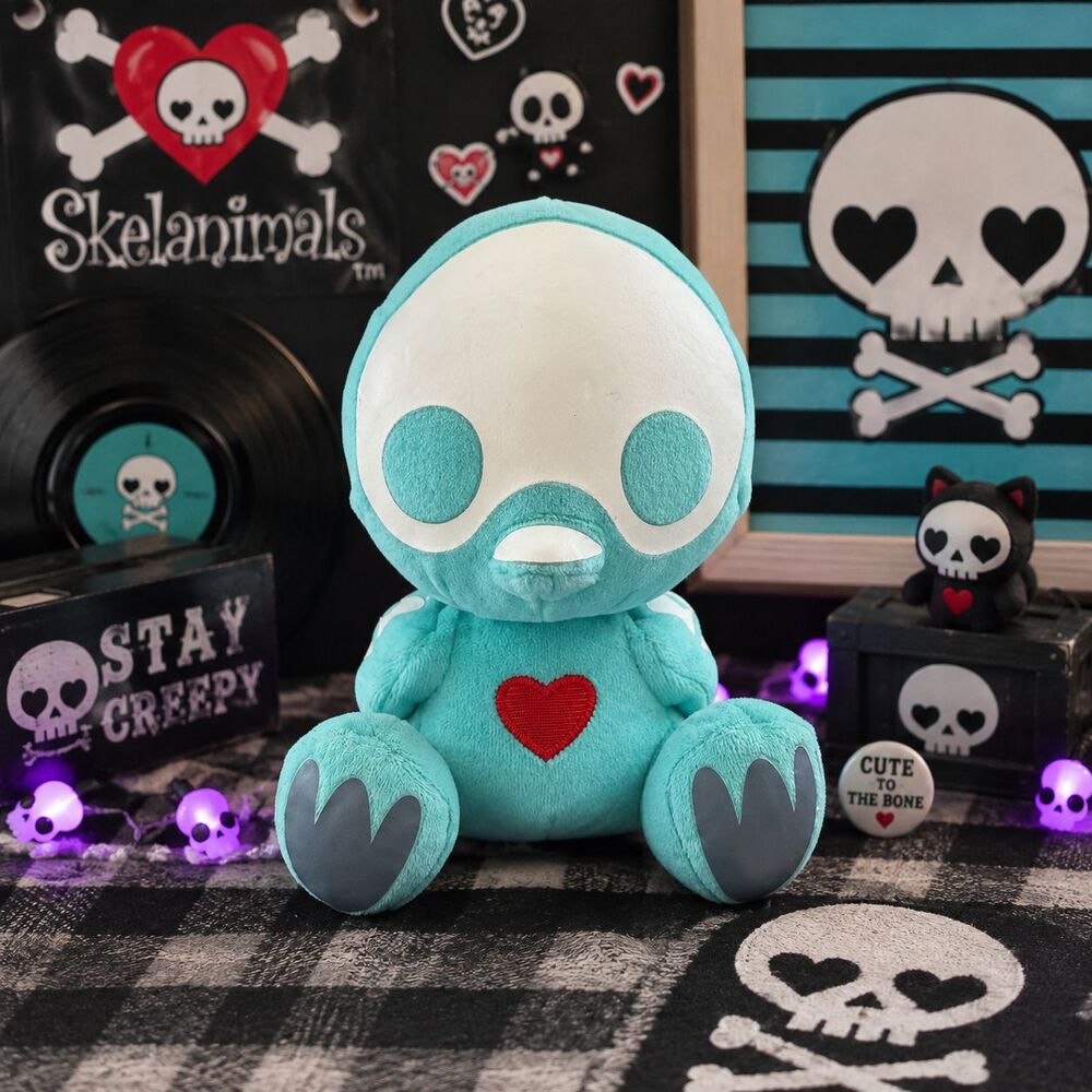 Skelanimals Quackee Duck Chick 6" Plush Aqua Teal 2009 JAKKS Pacific Rare Y2K
